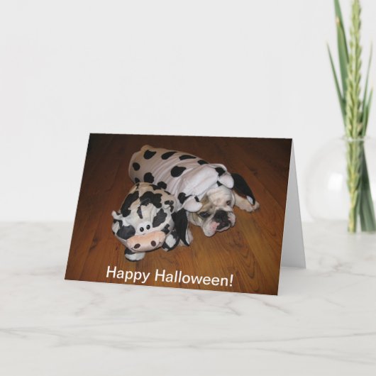 Happy Halloween Bulldog Karte (Vorderseite)