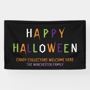 Happy Halloween bunter, lustiger, seltsamer Text Banner
