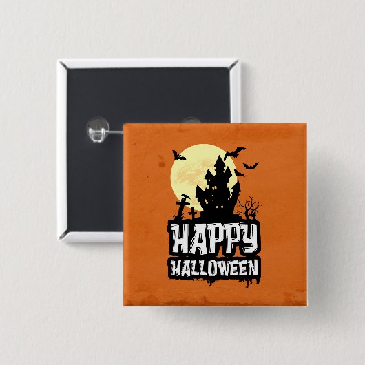 Happy Halloween Button (Vorne & Hinten)