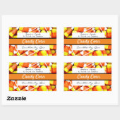 Happy Halloween Candle Corn Labels Rechteckiger Aufkleber (Blatt)