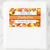 Happy Halloween Candle Corn Labels Rechteckiger Aufkleber (Tasche)