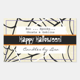 Happy Halloween Candle Maaking Labels Rechteckiger Aufkleber