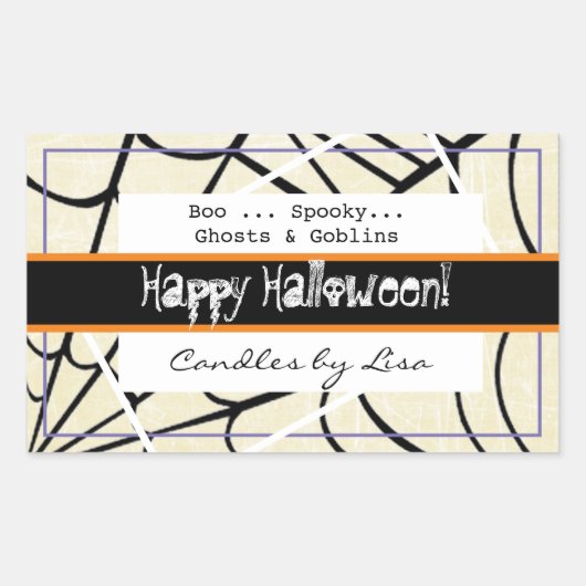 Happy Halloween Candle Maaking Labels Rechteckiger Aufkleber (Vorderseite)