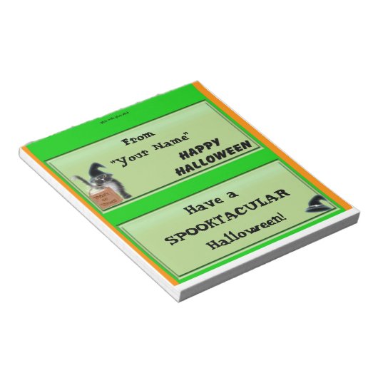 Happy Halloween Candy Bar Wrapper Gastgeschenk Notizblock (angewinkelt)