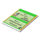 Happy Halloween Candy Bar Wrapper Gastgeschenk Notizblock (Rotiert)