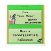 Happy Halloween Candy Bar Wrapper Gastgeschenk Notizblock (Vorderseite)