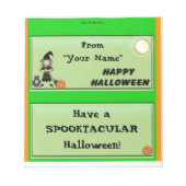 Happy Halloween Candy Bar Wrapper Gastgeschenk Notizblock (Vorderseite)