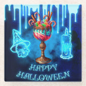Happy Halloween Candy Cocktail Glasuntersetzer (Vorderseite)