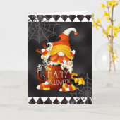 Happy Halloween Candy Corn Gnome Card Karte (Gelbe Blume)