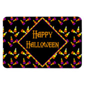 Happy Halloween Candy Corn Pattern auf schwarz Magnet (Horizontal)