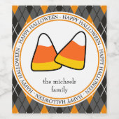 Happy Halloween (Candy Corn Raute) Weinetikett (Einzelnes Label)