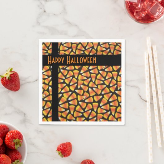 Happy Halloween Candy Corn Serviette (Beispiel)