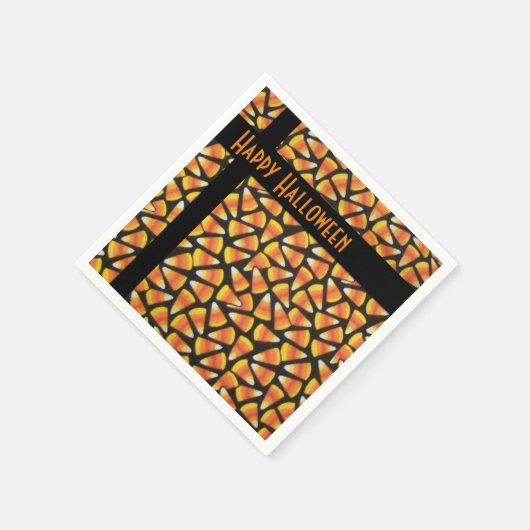 Happy Halloween Candy Corn Serviette (Ecke)