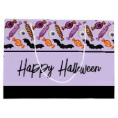 Happy Halloween Candy Leckereien Lila große Gesche Geschenktüte (Rückseite)