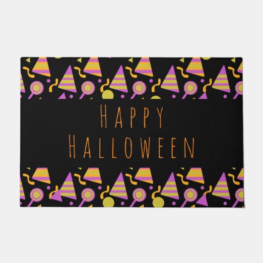 Happy Halloween Candy Neon Pattern Doormat Fußmatte (Vorderseite)
