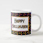 Happy Halloween Candy Pattern auf Black Jumbo Tass Jumbo-Tasse (Rechts)