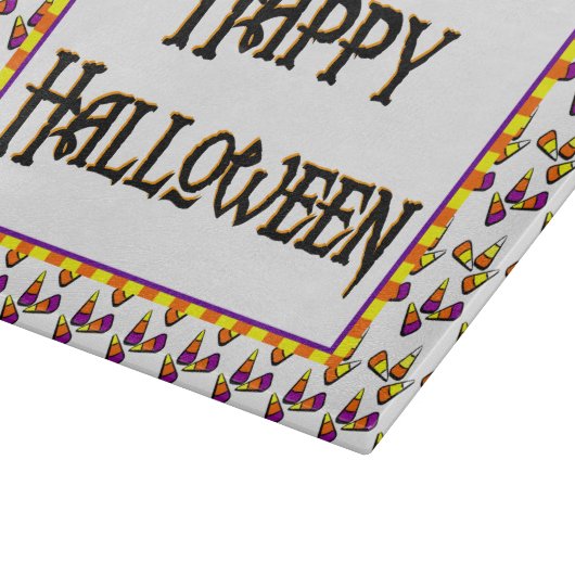 Happy Halloween Candy Pattern Board Schneidebrett (Ecke)