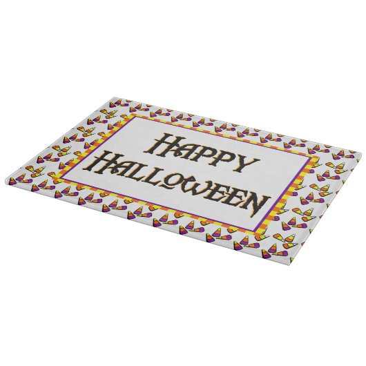 Happy Halloween Candy Pattern Board Schneidebrett (Ecke)