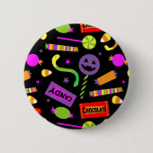 Happy Halloween Candy Pattern Button (Vorderseite)