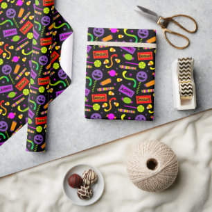 Happy Halloween Candy Pattern Geschenkpapier