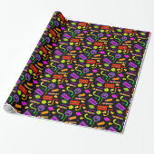 Happy Halloween Candy Pattern Geschenkpapier (Ungerollt)