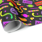 Happy Halloween Candy Pattern Geschenkpapier (Rolleneckpunkt)