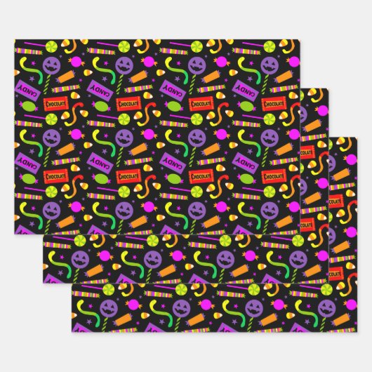 Happy Halloween Candy Pattern Geschenkpapier Set (Set)
