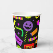 Happy Halloween Candy Pattern Pappbecher (Rückseite)