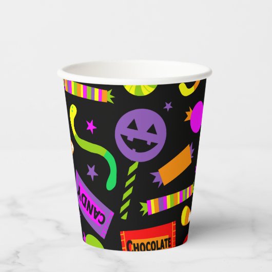 Happy Halloween Candy Pattern Pappbecher (Vorderseite)