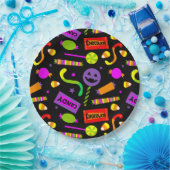 Happy Halloween Candy Pattern Pappteller (Party)