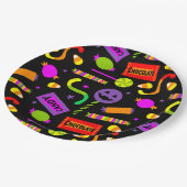 Happy Halloween Candy Pattern Pappteller (Schrägansicht)