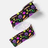 Happy Halloween Candy Pattern Satinband (Rückseite)