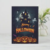 Happy Halloween Card Einladung (Stehend Vorderseite)
