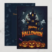 Happy Halloween Card Einladung (Vorne/Hinten)