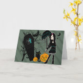 Happy Halloween Card Karte (Gelbe Blume)