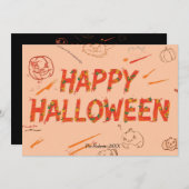 Happy Halloween Card , Minimalistisch Modernes Hei (Vorne/Hinten)