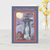 Happy Halloween Card, Ränder Collie Hund Zauberer Karte (Gelbe Blume)