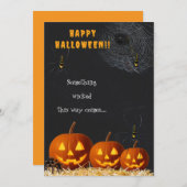 Happy Halloween Card | Spooky Pumpkin & Spiders Einladung (Vorne/Hinten)