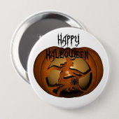 Happy Halloween Carved Pumpkin Button (Vorne & Hinten)