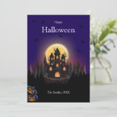 Happy Halloween Castle Card (Stehend Vorderseite)