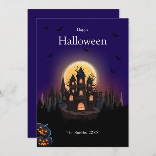 Happy Halloween Castle Card (Vorne/Hinten)