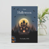 Happy Halloween Castle Card (Stehend Vorderseite)