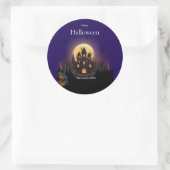 Happy Halloween Castle Runder Aufkleber (Tasche)