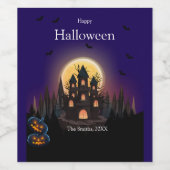 Happy Halloween Castle Weinetikett (Einzelnes Label)