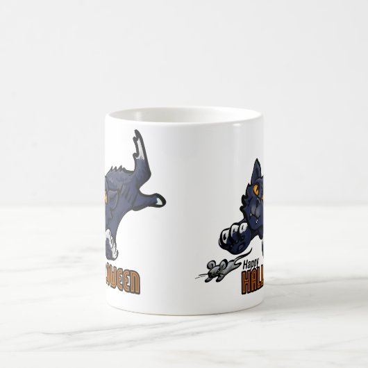 Happy Halloween Cat and Mouse Kaffeetasse (Mittel)