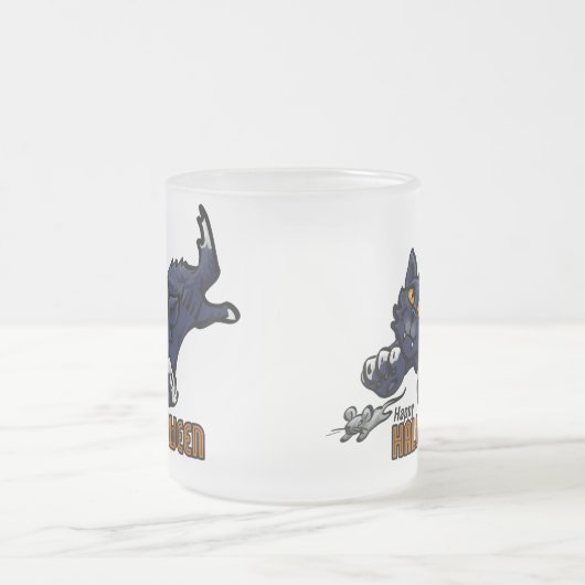 Happy Halloween Cat and Mouse Mattglastasse (Mittel)
