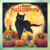 Happy Halloween Cat and Pumpkins Fensteraufkleber (Blatt 3)