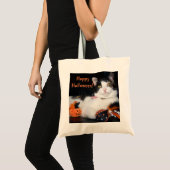 Happy Halloween Cat Calico Kitty Tragetasche (Vorderseite (Produkt))