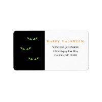 Happy Halloween Cat Eyes Rücksendeadressen-Aufkleb