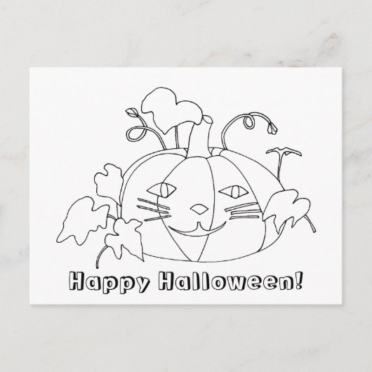 Happy Halloween Cat Face Coloring Geschenk Postkar Postkarte (Vorderseite)